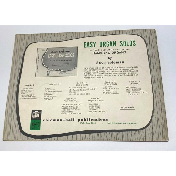 Dave Coleman Easy Organ Solos Book With A Beat #3 Hammond Preset & Spinet Models - Picture 4 of 7